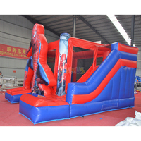 Le château gonflable de dessin animé le plus populaire jouets d'amusement videur gonflable avec toboggan commercial Spiderman gonflable Bounce House