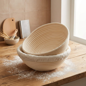Bread Proofing Basket Set Cotton Liner Reusable for Sourdough Artisan Bread Making 8 Inch - Product Image 2