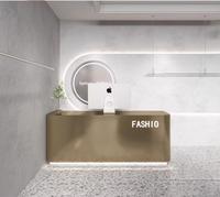 Bureau d'accueil personnalisé pour boutique Bureau de réception Petit caissier debout Meuble de bar caissier industriel en acier inoxydable à l'avant