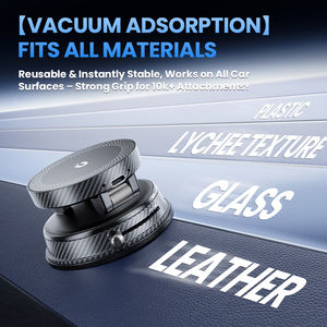 Supports de téléphone magnétiques pliables pour voiture, fixation par aspiration, 360° °   Support de téléphone de voiture <span class=keywords><strong>en</strong></span> fibre de carbone réglable avec charge sans fil 15W - Product Image 5