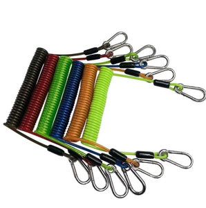 DFR1111 Cuerda Antipérdida para Barcos y Embarcaciones Marítimas con Doble Arnés de Seguridad de Acero Inoxidable, Cordón en Espiral Negro - Product Image 1