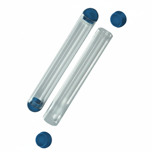 Contenitore trasparente in cristallo per documenti in carta, capacità 120 ml, con tappo blu - Product Image 2