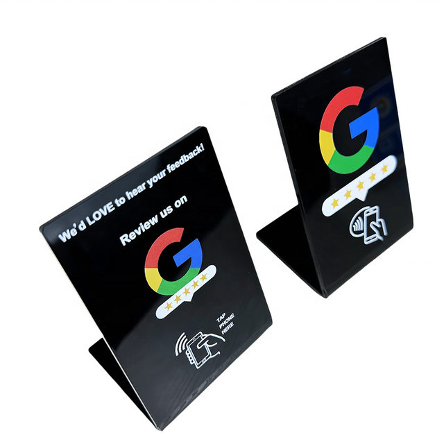 Customized NFC Stand Display Printed Qr Code Acrylic for google Review Restaurant Menu Social Media