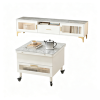 Table d'appoint multifonctionnelle convertible pour café et repas, table relevable à roulettes avec tiroir de rangement, pliable, pour canapé et salon