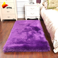 Haute qualité salon grande taille doux lisse peluche lapin cheveux tapis fausse fourrure tapis