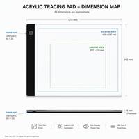Tablero de Dibujo Acrílico Sólido Personalizado con Retroiluminación UV, Caja de Luz Impresa para Tatuajes Profesionales, Herramienta de Dibujo Artístico