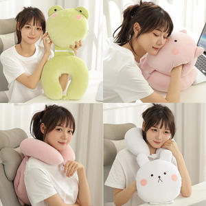 Almohada de Viaje en Forma de U con Diseño de Cerdito Rosa, 28x28x14cm, Soporte para el Cuello con Cierre, para Siesta en la Oficina y Uso Estudiantil - Product Image 3