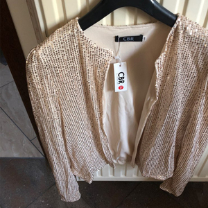 Vente en gros, nouvelle mode, vestes à paillettes, manteaux courts à manches longues pour femmes, vêtements d'extérieur élégants pour le bureau, vêtements de ville unis pour femmes - Product Image 6