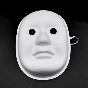 Masques en papier de pulpe blanc à peindre pour femmes hommes enfants-Mascarade Halloween Party Decor-Masques artisanaux vierges - Product Image 1