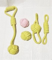 Jouets à nouer en corde de chanvre de haute qualité pour animaux de compagnie, jouets à mâcher pour chiens, balles en corde pour nettoyer les dents, en coton et lin, lot de 9 pièces