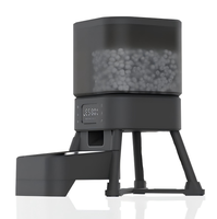 Distributeur automatique de nourriture pour animaux de compagnie USMILEPET avec double bac de 4 L, bol surélevé, distributeur de nourriture pour chats et chiens, bac à friandises, contrôle par application