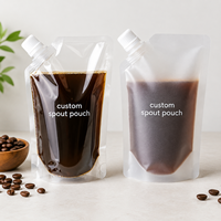 Pochettes souples personnalisées de 30-5L avec bec verseur, en plastique de qualité alimentaire, pour emballage de liquides (café froid, jus, boissons)