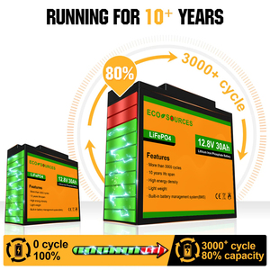 Eco-worthy 12v 30ah batteria agli ioni di litio per la casa sistema solare batteria agli ioni di litio - Product Image 2