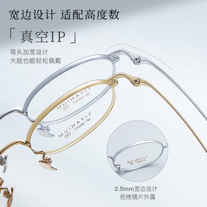 Monture de lunettes ovale en titane IP 6047, taille moyenne, unisexe, avec verres en résine, origine Danyang - Product Image 2