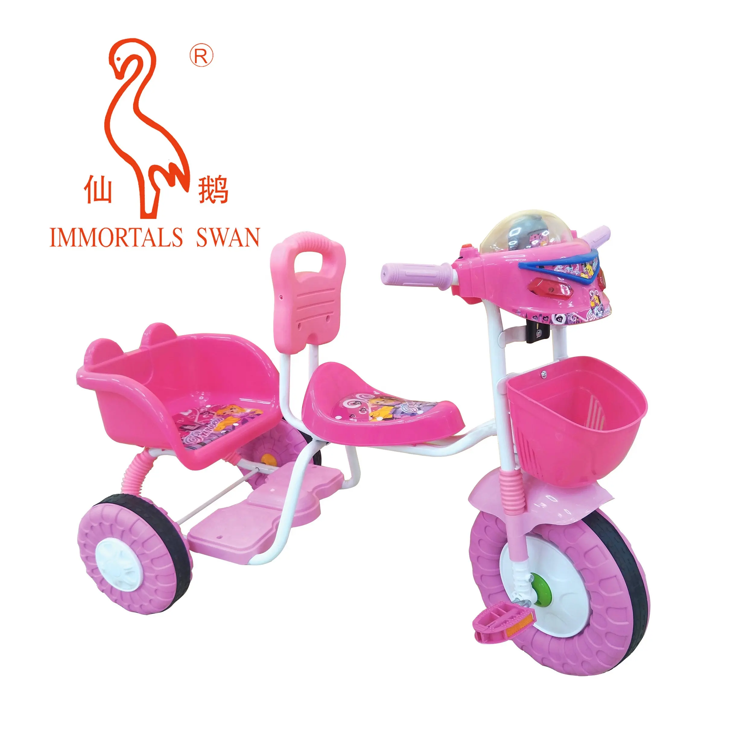 Kids 3 Wheel Bike Learn To Walk Safely Manned Back Seat Tricycle Bike For Toddlers Boys Girls