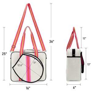 Wholesale <b>Water</b> <b>Resistant</b> Portable Gym Sports Racket Handbag Pickleball Tote Detachable Strap Beach Tennis Bags for Women - Product Image 3