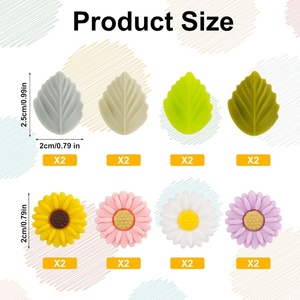 Daisy Leaves Knitting Needles Point Protectors Colorful Knitting Needle Caps for Knitting <b>Sewing</b> - Product Image 1