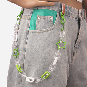 Fashion Punk Style Metal Pants <b>Chain</b> With Charms Star Pattern Zinc Alloy Denim Accessory Unisex Hip Hop Jewelry - Product Image 4