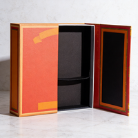 Boîte cadeau rigide en papier de luxe à double porte avec séparateurs, personnalisée avec logo en relief, pour biscuits à la datte, qualité alimentaire, spécial Ramadan