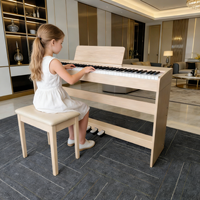 Piano Digital Portátil Beisite S-183-2 de 88 Teclas con Tablero de Madera Sólida y Estuche en Venta