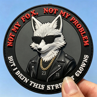 Patch en PVC souple 3D personnalisé, rond, en relief, avec inscription ou numéro, en forme d'animal