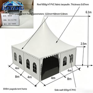 <span class=keywords><strong>Carpa</strong></span> Pagoda Versátil de 6x6m con Estructura de Aleación de Aluminio y Techo de PVC para Bodas y Ferias Comerciales al Aire Libre con <span class=keywords><strong>Cortinas</strong></span> - Product Image 3