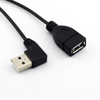 Cable USB en Espiral de 90 Grados, Macho a Hembra, con Blindaje Trenzado, Conductor de Cobre Puro, PVC, Carga Rápida 3A, para Escáneres de Código de Barras