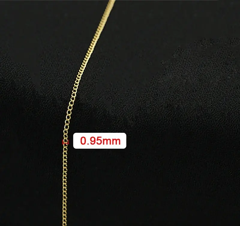 Echt 14K Goud Gevulde Trottoirband Ketting 1Mm/1.2Mm/1.5Mm/2.3Mm Ketting Horsewhip Extender Ketting Diy Sieraden Maken Accessoire