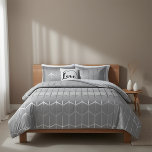 Ensemble de couette imprimé métallisé 6 pièces, taille Queen, ensemble de literie pour la maison - Product Image 2