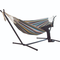 Vente en gros de balançoire portable pour camping en plein air, hamac avec support intégré, mallette de transport, quincaillerie suspendue en coton, lit d'extérieur