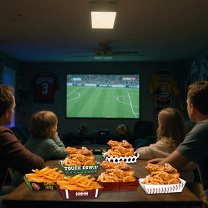 Kit de Papel para Fiestas de Fútbol Americano: Caja de Comida, Bandeja y Set para Celebraciones al Aire Libre, Ideal para Aperitivos en Estadios, Pollo Frito y Hamburguesas - Product Image 4