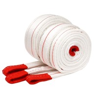 Eslinga Plana de Poliéster de Alta Calidad 5T 15M, Duradera, de Alta Resistencia, Resistente a la Abrasión, con Ojo de Acero Inoxidable Ajustable para