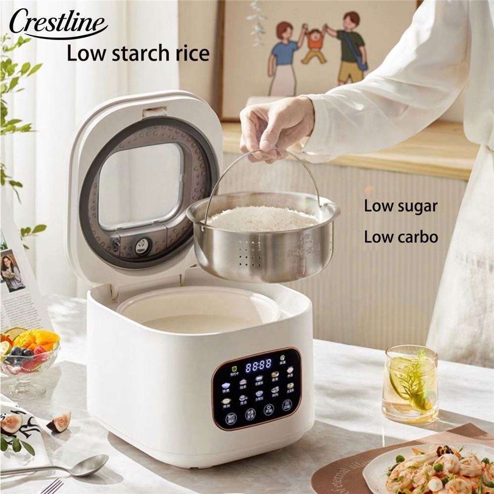 Multipurpose Smart Mini 3L Rice Cooker Ceramic Inner Pot Low Sugar Function 10 Menus Electric Cooker Plastic Accessories