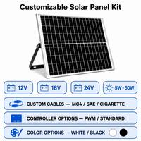Kit de panneaux solaires hors réseau 10W 20W 30W avec contrôleur, câble, plug and play pour système de sécurité de caméra CCTV solaire