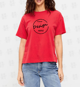 <span class=keywords><strong>Camisetas</strong></span> de Cuello Redondo o Cuello V para <span class=keywords><strong>Mujer</strong></span> de Verano al Por Mayor, de Algodón 100% de 240 GSM, Estampado Básico Personalizado, Lisas y de Talla Grande - Product Image 5