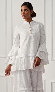 Robe de prière musulmane Dubaï Khimar Abaya Modane Coton de Luxe 2022 <span class=keywords><strong>Baju</strong></span> Muslimah Broderie Fantaisie <span class=keywords><strong>Baju</strong></span> <span class=keywords><strong>Kurung</strong></span> Marque Lanna DK11 - Product Image 6