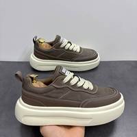 Baskets montantes marron pour hommes, style décontracté, à lacets, confortables pour le quotidien, le bureau et la marche