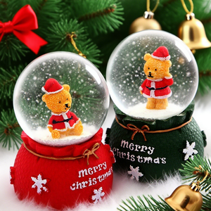 Giáng Sinh Tượng Và Santa Claus Pha Lê Quả Cầu Tuyết Thủy Tinh Dễ Thương Trang Trí Nội Thất Phòng Ngủ Nhựa Thủ Công Mỹ Nghệ - Product Image 3