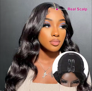 Pelucas de Cabello Humano Parte en <span class=keywords><strong>V</strong></span> con Ondas Corporales Sin Pegamento para Mujeres Cabello Virgen Remy 100% Humano sin Dejar Fuera Sin Pegamento con Clips - Product Image 2