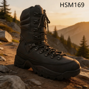 Botas Tácticas Negras Populares en el Mercado de <span class=keywords><strong>Maldivas</strong></span>, Marca ZYF, con Cremallera Lateral, Suela de Soporte Elástico para Exploración Forestal, Modelo HSM071 - Product Image 3