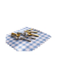 Ensemble de couverts miniatures en métal à l'échelle 1:12, or et argent, couteau, fourchette, cuillère réalistes, accessoires pour maison de poupée, bricolage