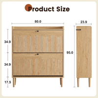Meuble à chaussures moderne en bois massif durable avec étagère modulaire rabattable et tiroir de rangement pour l'organisation de la maison dans le salon