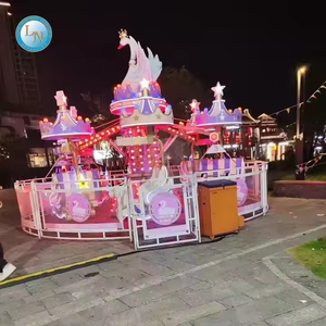 Manèges de parc d'attractions de haute qualité, fournisseur d'usine chinoise, Manège Cygne à commande individuelle rose, Manèges rotatifs pour aire de jeux familiale à vendre - Product Image 5