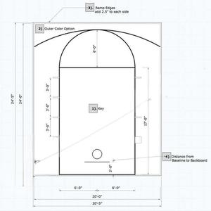 แผ่นปูพื้นสนามบาสเก็ตบอลสังเคราะห์แบบพกพาสำหรับ20x24ft พื้นที่กลางแจ้งทำจาก PP