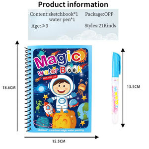 Bestseller Lehrreiches Kinder-Wasser-Malbuch, Löschbares Kritzel- und Zeichenbuch, Zeichenspielzeug, Magisches Buch für Kinder - Product Image 4