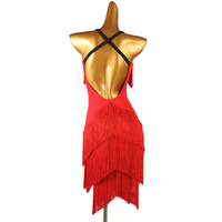 Vêtements de danse Offres Spéciales à la mode Robe de danse moderne à glands rouges pour la compétition et la scène de performance