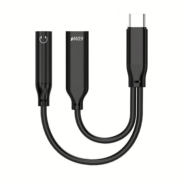 Likai USB C Headphone Adapter, USB C to 3.5mm Jack Audio Adapter 2 in 1 Audio + Charger Splitter Type C Earphone Adapter