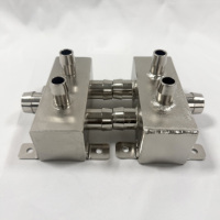 Bloc de refroidissement à eau en acier inoxydable 316 personnalisé, connecteur multi-ports, plaque froide liquide