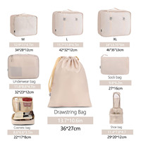 Ensemble de 8 cubes d'emballage bagages bagages dames ensemble de sac de voyage valise organisateur de sac Portable de logo personnalisé direct de l'usine