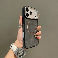 Étui de téléphone rétro en cuir PU pour affaires, antichoc, avec chargeur sans fil pour iPhone 17 16 15